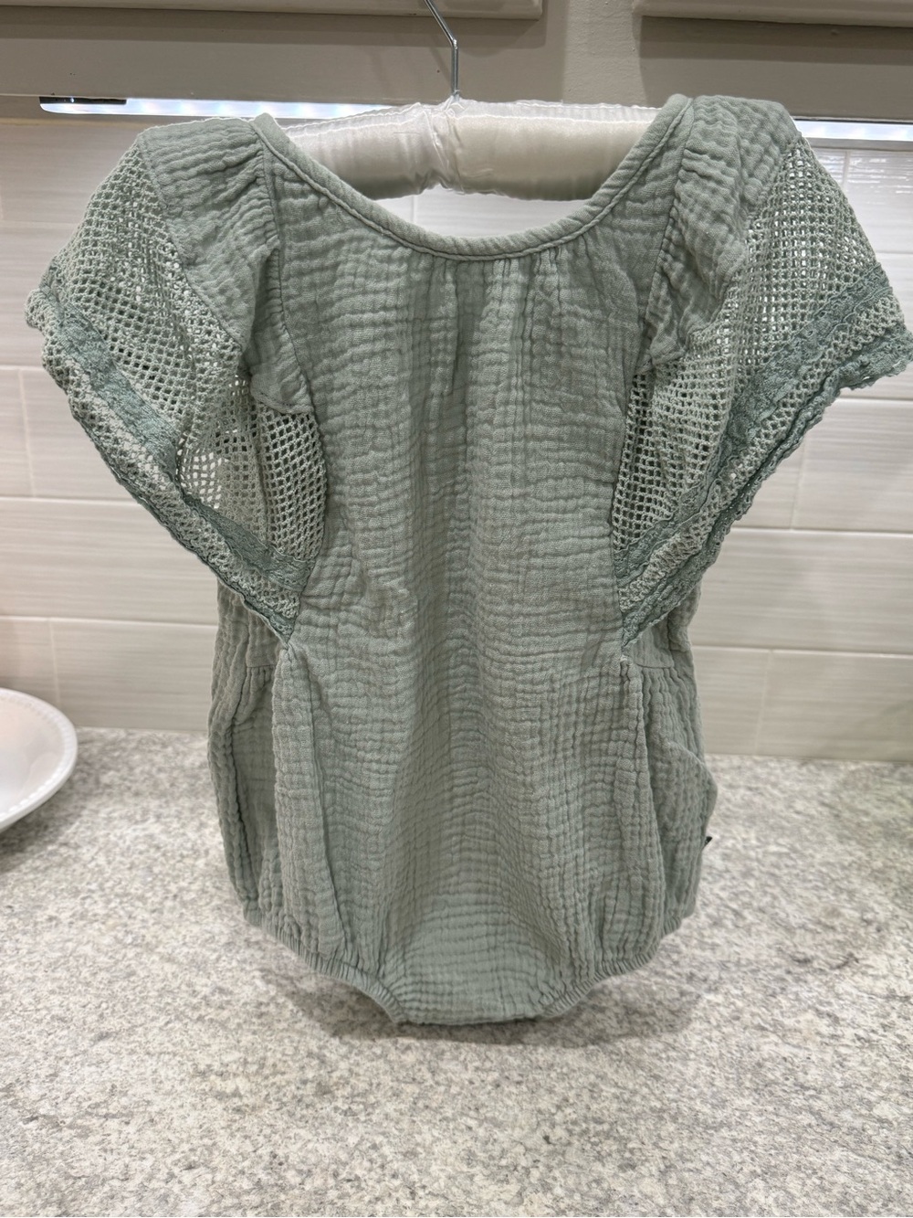 Modern Moments Gerber Girls 24M Gauze Romper Crochet